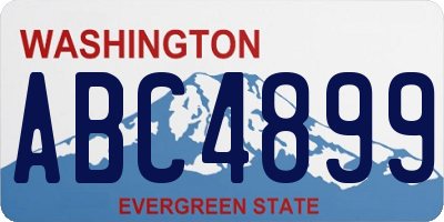 WA license plate ABC4899