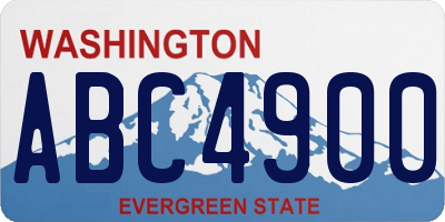 WA license plate ABC4900
