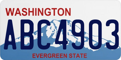 WA license plate ABC4903