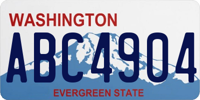 WA license plate ABC4904