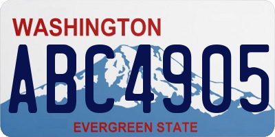 WA license plate ABC4905