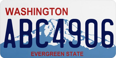 WA license plate ABC4906