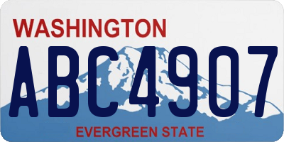 WA license plate ABC4907