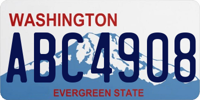 WA license plate ABC4908