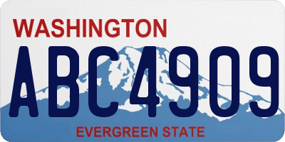 WA license plate ABC4909
