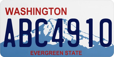 WA license plate ABC4910