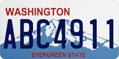 WA license plate ABC4911
