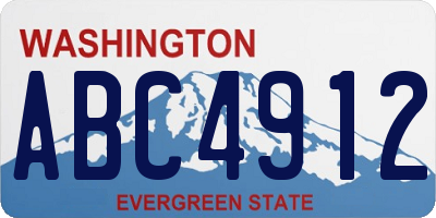 WA license plate ABC4912