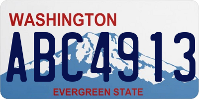 WA license plate ABC4913