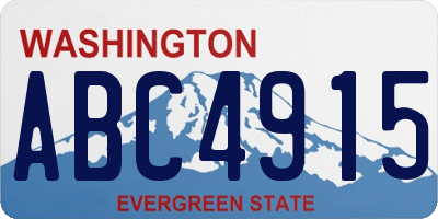 WA license plate ABC4915