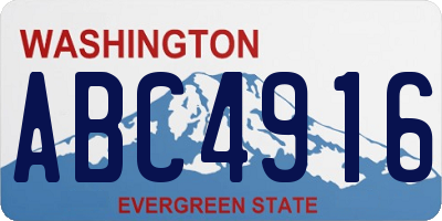 WA license plate ABC4916