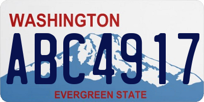 WA license plate ABC4917