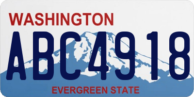 WA license plate ABC4918