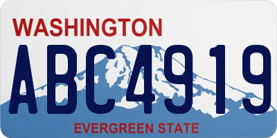 WA license plate ABC4919