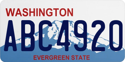 WA license plate ABC4920