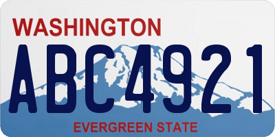 WA license plate ABC4921
