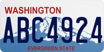 WA license plate ABC4924