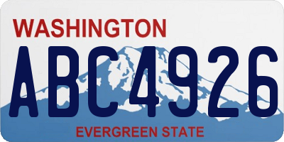 WA license plate ABC4926
