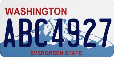 WA license plate ABC4927