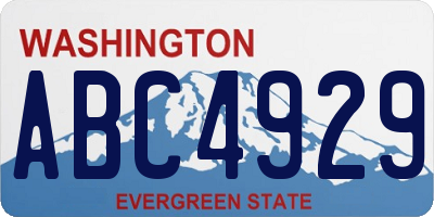 WA license plate ABC4929