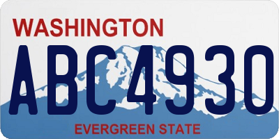 WA license plate ABC4930