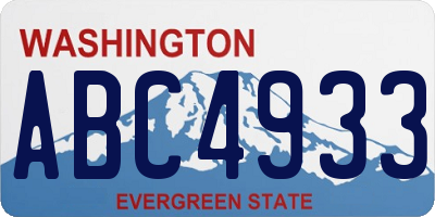 WA license plate ABC4933