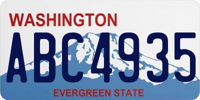 WA license plate ABC4935