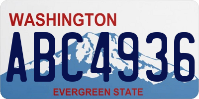 WA license plate ABC4936