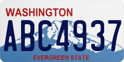 WA license plate ABC4937