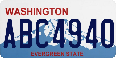 WA license plate ABC4940