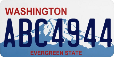 WA license plate ABC4944