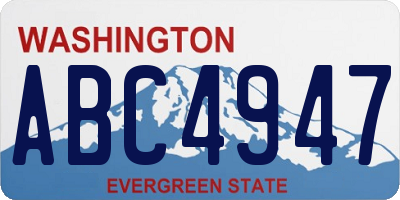 WA license plate ABC4947