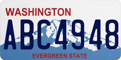 WA license plate ABC4948