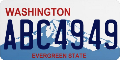 WA license plate ABC4949