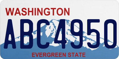 WA license plate ABC4950