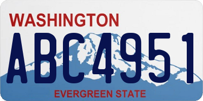 WA license plate ABC4951