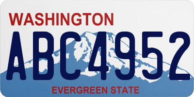 WA license plate ABC4952
