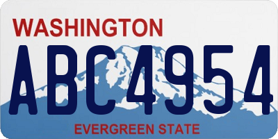 WA license plate ABC4954