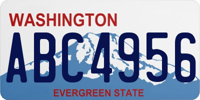 WA license plate ABC4956
