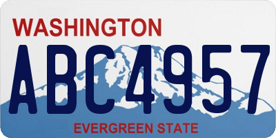 WA license plate ABC4957