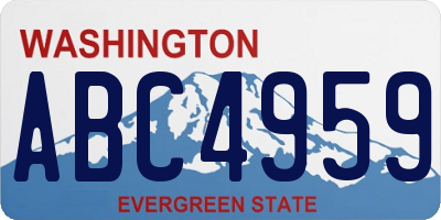 WA license plate ABC4959