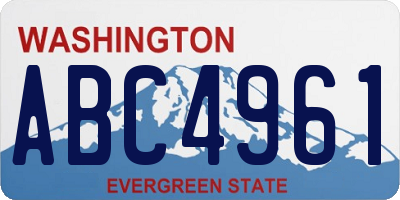 WA license plate ABC4961