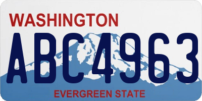 WA license plate ABC4963