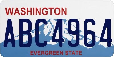 WA license plate ABC4964