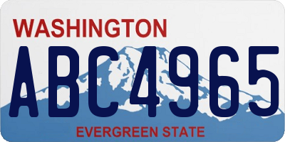 WA license plate ABC4965