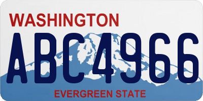 WA license plate ABC4966