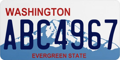 WA license plate ABC4967