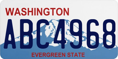 WA license plate ABC4968