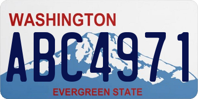 WA license plate ABC4971