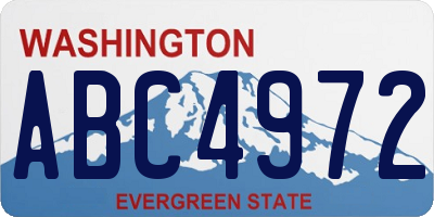WA license plate ABC4972